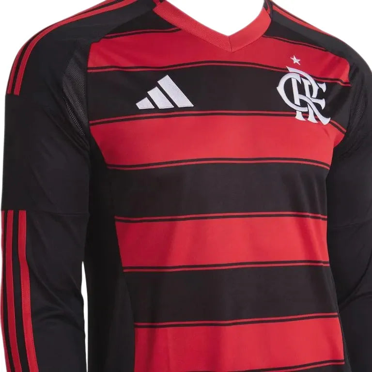Camisa CRF Home 25/26 Manga Longa - Preto e Vermelho