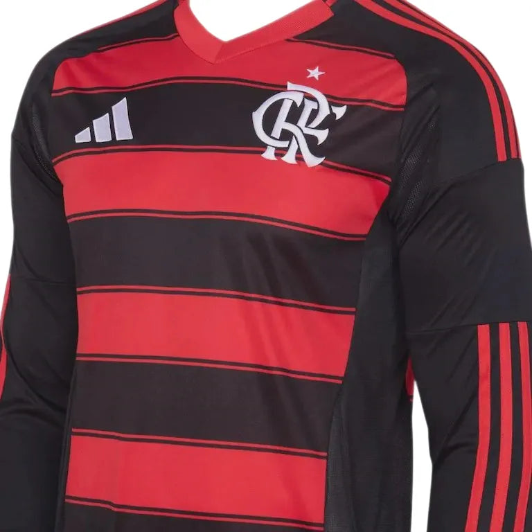 Camisa CRF Home 25/26 Manga Longa - Preto e Vermelho